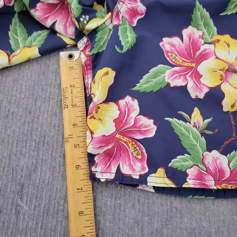 Vintage 90s Polo Ralph Lauren Youth Hibiscus Board Swim Trunks Shorts Size 14-16
